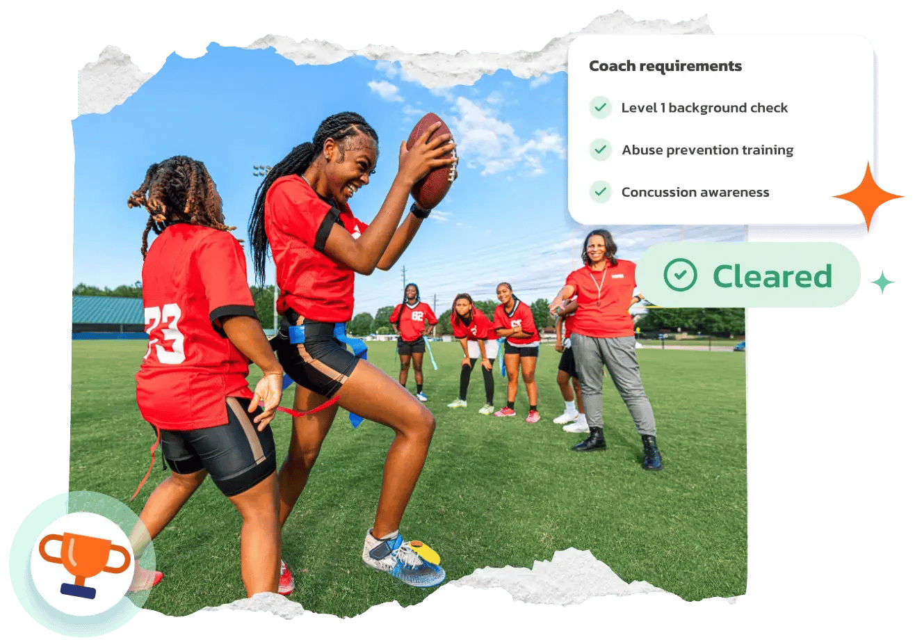 Flag football club with Ankored imagery